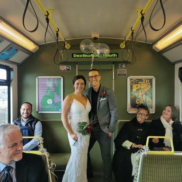 Love Train: Irish Bride and Groom ride DART to their Dublin wedding